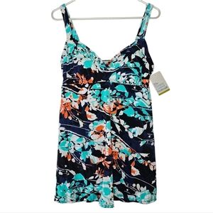 Croft & Barrow V-Neck Swim Dress Sz 14